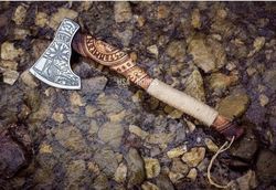 Ragnar axe with FREE Leather Sheath, Viking Axe, Bearded Viking Axe, Gift for Him, Viking hatchet axe, Viking gifts, Axe
