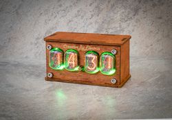 Nixie Tube Clock Case IN-12 4-tubes Table Watch Vintage Gift  Home Decor  Backlight is Green