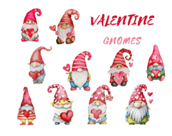 Valentine Gnome clipart watercolor,Valentine Gnome cliparts,valentine Png clipart ,Valentine Gnomes png clipart ,commerc