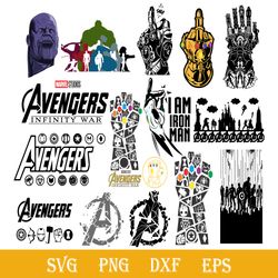 Avengers Bundle SVG, Marvel SVG, Avengers SVG PNG DXF EPS File