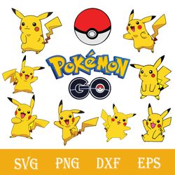 Pikachu Bundle SVG, Pokemon SVG, Pikachu SVG, PNG DXF EPS File