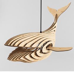 Digital Template Cnc Router Files Cnc Lamp Whale Files for Wood Laser Cut Pattern