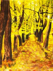 Yellow autumn alley
