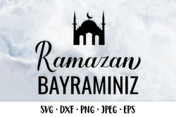 Ramazan Bayraminiz. Muslim Holiday. Ramadan Typography. SVG cut file