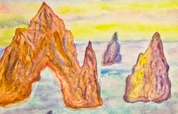 Seascape with colourful rocks