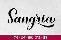 Sangria SVG. Summer drink. Hand lettered