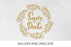Save the date calligraphy hand lettering SVG