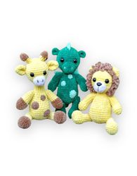 Crochet PATTERNS giraffe, dragon, lion, Amigurumi pattern, Crochet animals, Plush amigurumi
