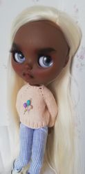 Blythe black custom afro doll