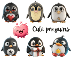 Cute Penguin Clipart,Penguins png,holiday penguin nursery animals