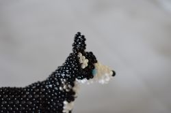 Beaded dog, beaded husky, beaded keychain, custom dog, custom keychain, dog figurine, dog gift lover. Siberian husky.