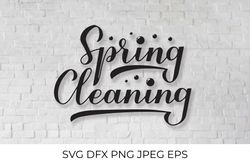 Spring cleaning calligraphy hand lettering SVG
