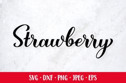 Strawberry hand lettered SVG