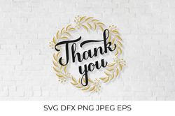 Thank you calligraphy hand lettering. SVG cut file