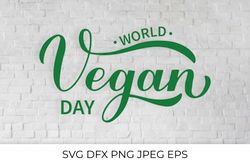 World Vegan Day calligraphy lettering SVG