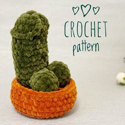 Easy crochet pattern pdf penis cactus Amigurumi funny plush toy dick