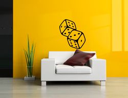 playing dice sticker cubes wall sticker vinyl decal mural art decor