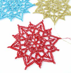 Christmas Ornament Snowflake Crochet Pattern . PDF file digital download.