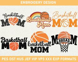 Basketball Mom Machine Embroidery Design, Basketball Mama Embroidery File 3 size