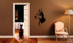 Doberman Sticker, Dog, Breed, Doberman Wall Sticker Vinyl Decal Mural Art Decor