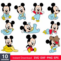 Baby Mickey SVG Bundle, Mickey Mouse SVG, Mickey Disney SVG, Disney SVG