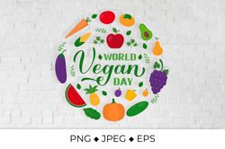 World Vegan Day round sign sublimation