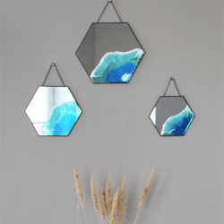 coastal grandmother decor – set of 3 decorative mirror – coastal wall art