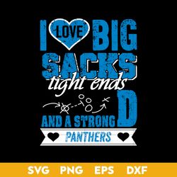 I Love Big Sacks tight ends and a strongD Carolina Panthers SVG, Carolina Panthers SVG