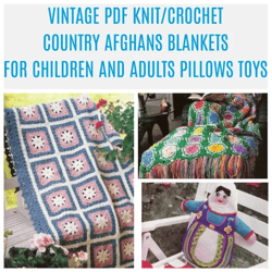 PDF Vintage Afghan Favorites Knitted and Crochet Pattern - Digital Instant Download -  Country Afghans 1995