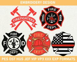 Maltese Cross Embroidery Design, Fire Logo Embroidery Design, Firefighter Rescue Embroidery, Fire Logo Embroidery 3 size