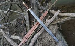 Real Medieval Viking Damascus Steel Handmade Sword with Leather sheath, Viking Sword, Best birthday Groomsmen Gift