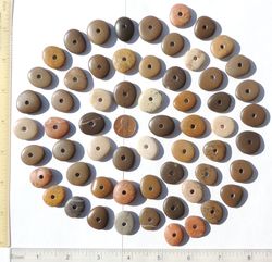 60 GENUINE center drilled sea pebbles sea rocks sea glass surf tumbled beautiful for jewelry 17-20 mm in diameter