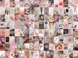 128 PCS  Rose gold aesthetic wall collage kit DIGITAL DOWNLOAD | Photo Collage Kit, Photo Wall Collage Set 4x6