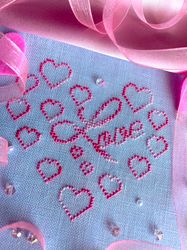 LOVE AND HEARTS cross stitch pattern PDF by CrossStitchingForFun Instant Download, WEDDING cross stitch pattern PDF