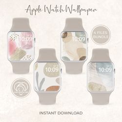 Apple Watch Wallpaper Set | Abstract Apple Watch Face Bundle | Set of 4 Smart Watch Background | Minimalist Watch Face