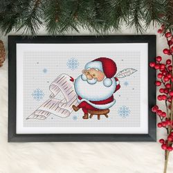 Santa cross stitch pattern PDF, christmas santa, winter cross stitch, nursery cross stitch, christmas cross stitch