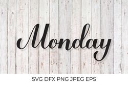Monday calligraphy hand lettering SVG