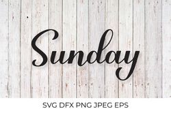 Sunday calligraphy hand lettering SVG