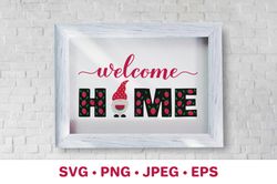 Welcome home SVG. Summer gnome. Farmhouse sign