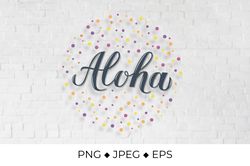 Aloha calligraphy round sign