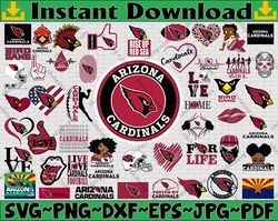 Bundle 50 Files Arizona Cardinals Football Teams Svg , Arizona Cardinals svg, NFL Teams svg, NFL Svg, Png, Dxf, Eps, Ins