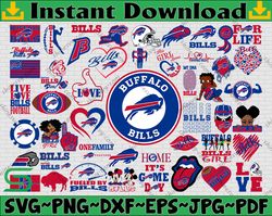 Bundle 50 Files Buffalo Bills Football Teams Svg, Buffalo Bills svg, NFL Teams svg, NFL Svg, Png, Dxf, Eps, Instant Down