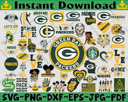 Bundle 50 Files Green Bay Packers Football Teams Svg, Green Bay Packers svg, NFL Teams svg, NFL Svg, Png, Dxf, Eps
