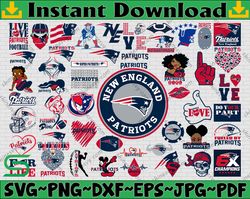 Bundle 50 Files New England Patriots Football Teams Svg, New England Patriots svg, NFL Teams svg, NFL Svg, Png, Dxf, Eps