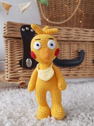 Stuffed chiken toy for gift. Handmade bear for 5 nights for Freddy , Plush toys for baby, Crochet animals for kids