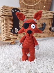 Stuffed fox toy for gift. Handmade fox for 5 nights for Freddy , Plush toys for baby, Crochet animals for kids
