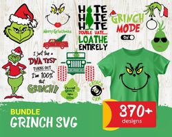 Grinch Svg Files, Grinch Face Svg Files, Grinch Face Png Images, Grinch Ornament Svg, Clipart Bundle