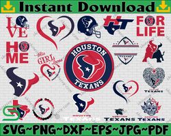 Bundle 18 Files Houston Texans Football team Svg, Houston Texans Svg, NFL Teams svg, NFL Svg, Png, Dxf, Eps