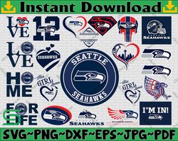 Bundle 22 Files Seattle Seahawks Football team Svg, Seattle Seahawks Svg, NFL Teams svg, NFL Svg, Png, Dxf, Eps