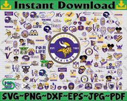 Bundle 135 Files Minnesota Vikings Svg, Minnesota Vikings Svg, NFL Teams svg, NFL Svg, Png, Dxf, Eps, Instant Download